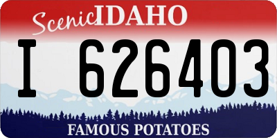 ID license plate I626403