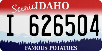 ID license plate I626504