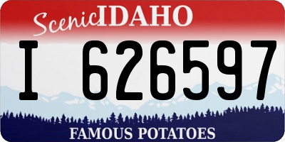 ID license plate I626597