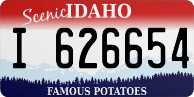 ID license plate I626654