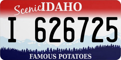 ID license plate I626725