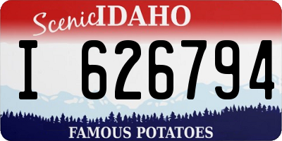ID license plate I626794