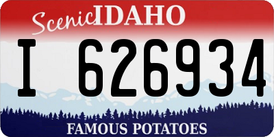 ID license plate I626934