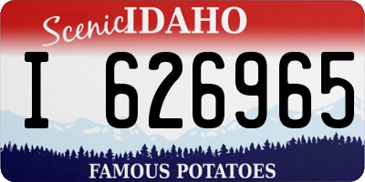 ID license plate I626965