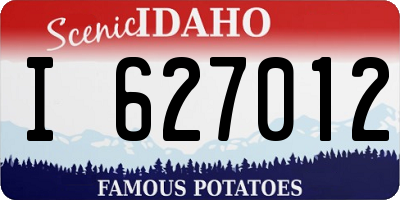 ID license plate I627012