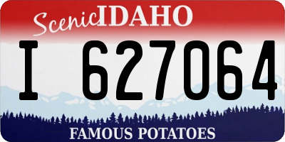 ID license plate I627064