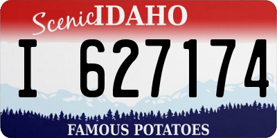 ID license plate I627174