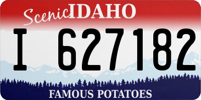 ID license plate I627182
