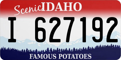 ID license plate I627192