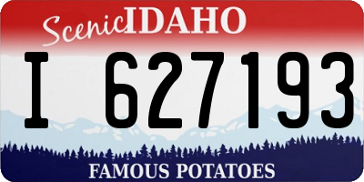 ID license plate I627193