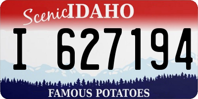 ID license plate I627194