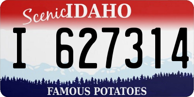 ID license plate I627314