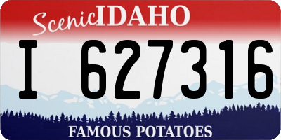 ID license plate I627316