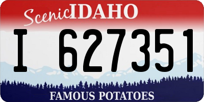 ID license plate I627351