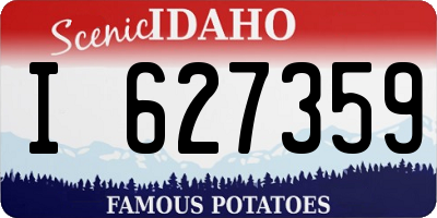 ID license plate I627359