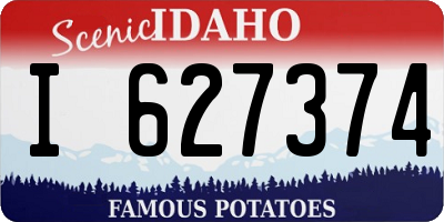 ID license plate I627374