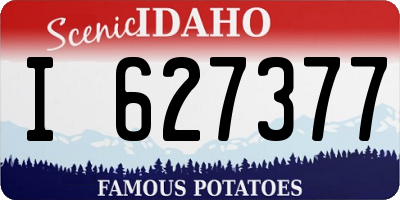ID license plate I627377