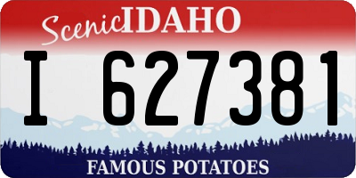 ID license plate I627381