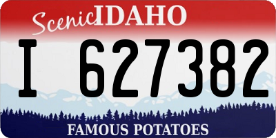 ID license plate I627382