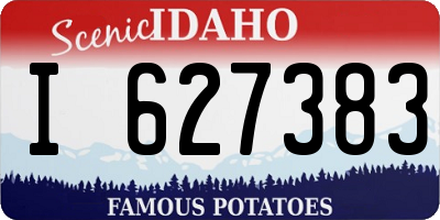 ID license plate I627383