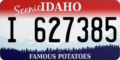 ID license plate I627385