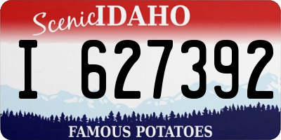 ID license plate I627392