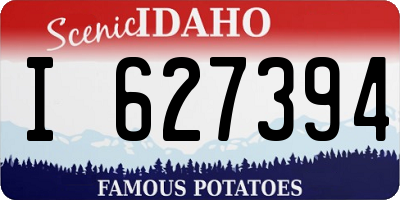 ID license plate I627394