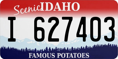 ID license plate I627403