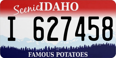 ID license plate I627458