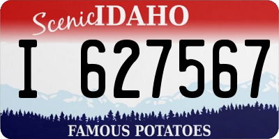 ID license plate I627567