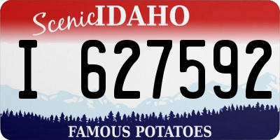 ID license plate I627592
