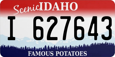 ID license plate I627643