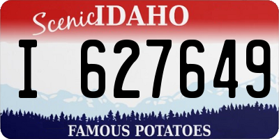 ID license plate I627649