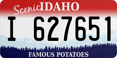ID license plate I627651