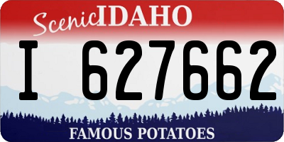 ID license plate I627662