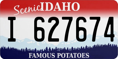 ID license plate I627674