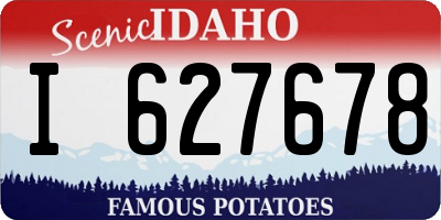 ID license plate I627678