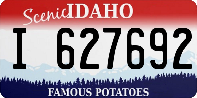 ID license plate I627692