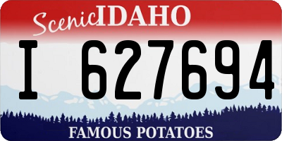 ID license plate I627694