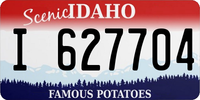 ID license plate I627704