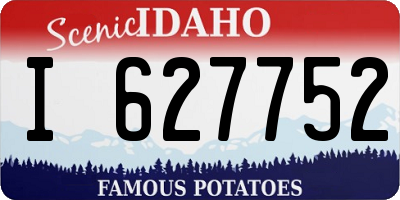 ID license plate I627752