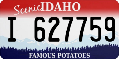 ID license plate I627759