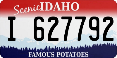 ID license plate I627792