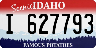 ID license plate I627793