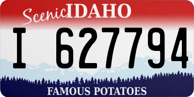 ID license plate I627794