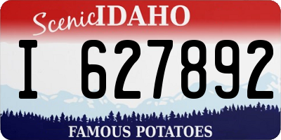 ID license plate I627892
