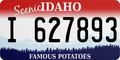 ID license plate I627893