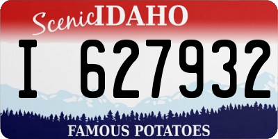 ID license plate I627932