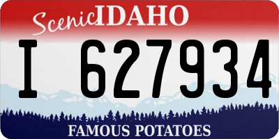 ID license plate I627934