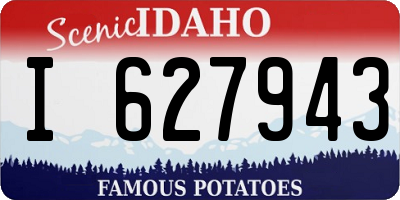 ID license plate I627943